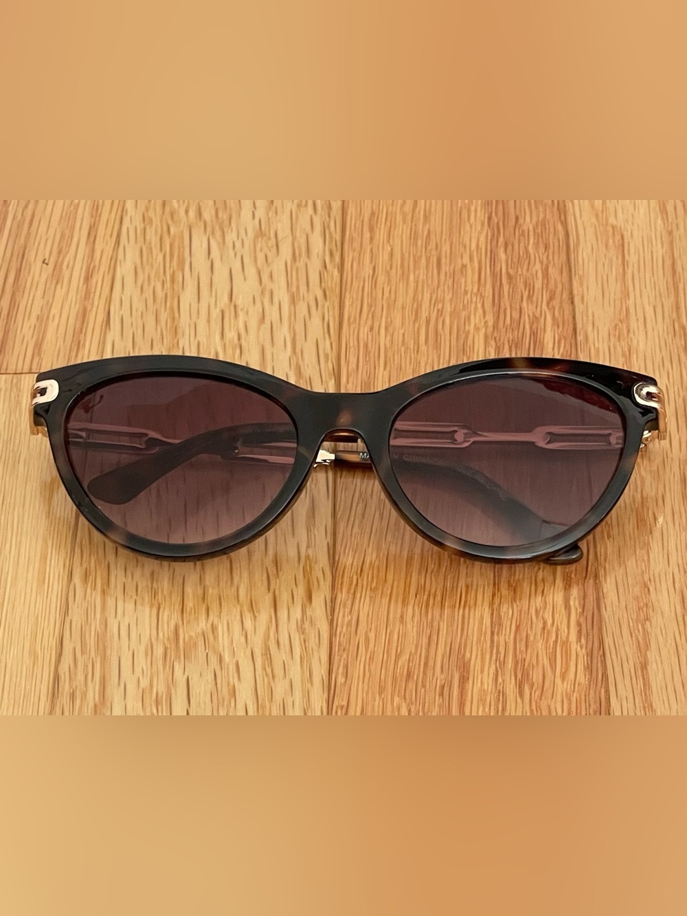 Tortoiseshell Brown and Gold Tone Women's Sunglasses